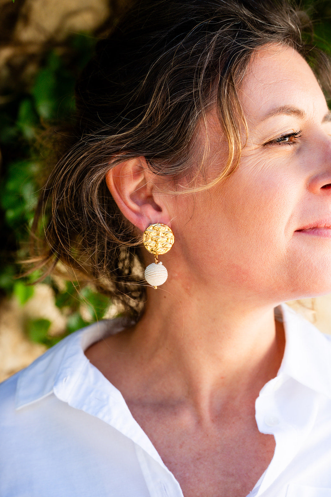 Boucles d'oreilles Colette beige