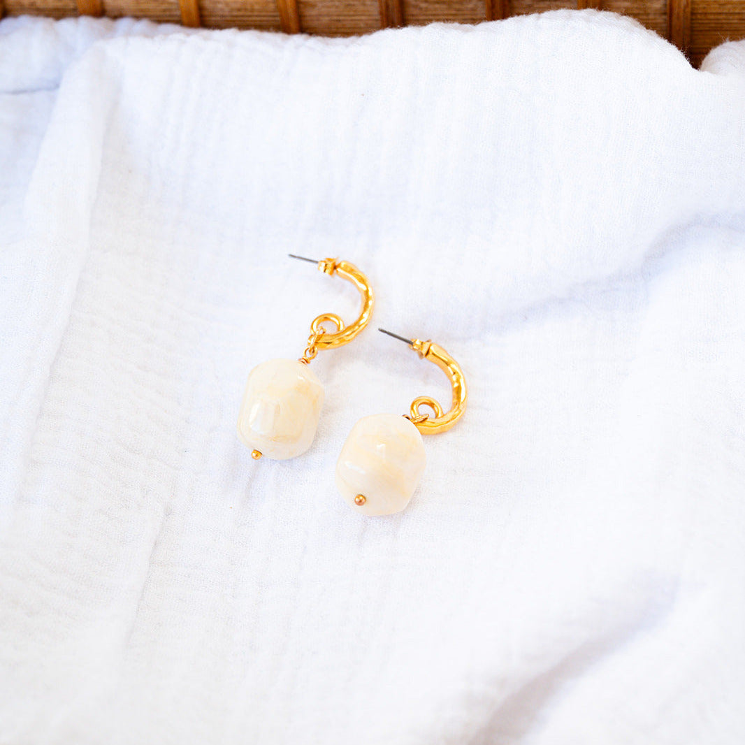Boucles d'oreilles Emma crème
