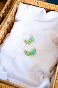 Boucles d'oreilles Flo vert & doré