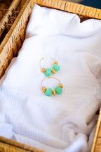 Boucles d'oreilles Flo vert & doré