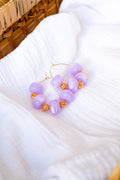 Boucles d'oreilles corail parme & doré GF