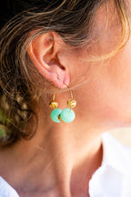 Boucles d'oreilles Flo vert & doré