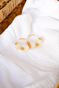 Boucles d'oreilles Flo blanc & doré