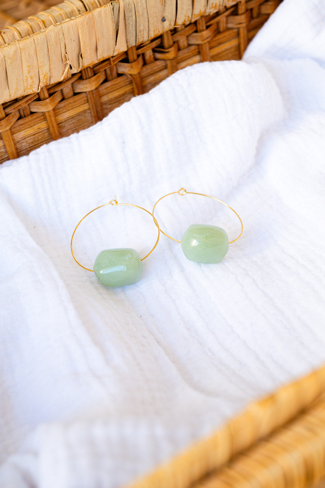 Boucles d'oreilles Gina vert lichen