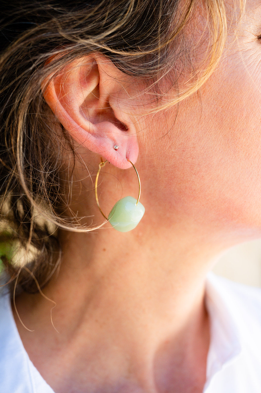 Boucles d'oreilles Gina vert lichen