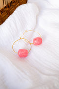 Boucles d'oreilles Gina rose marbré