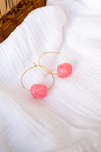 Boucles d'oreilles Gina rose marbré