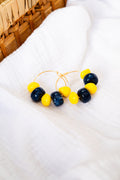 Boucles d'oreilles Justine bleu & jaune