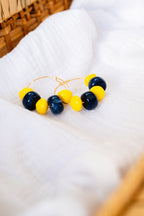 Boucles d'oreilles Justine bleu & jaune