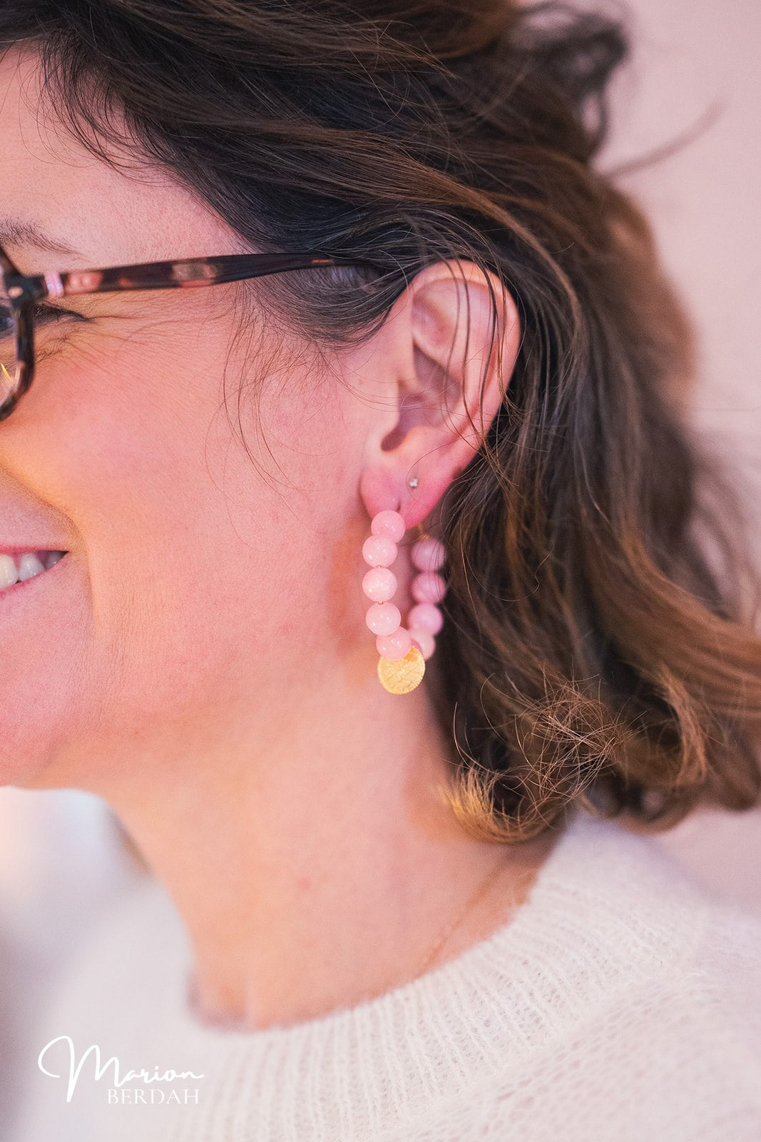 Boucles d'oreilles Zoé rose