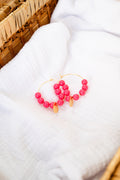 Boucles d'oreilles Zoé fushia