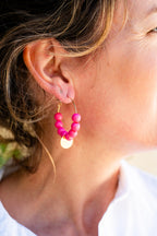 Boucles d'oreilles Zoé fushia