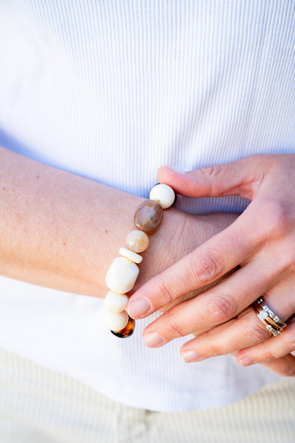 Bracelet LOU beige/marron