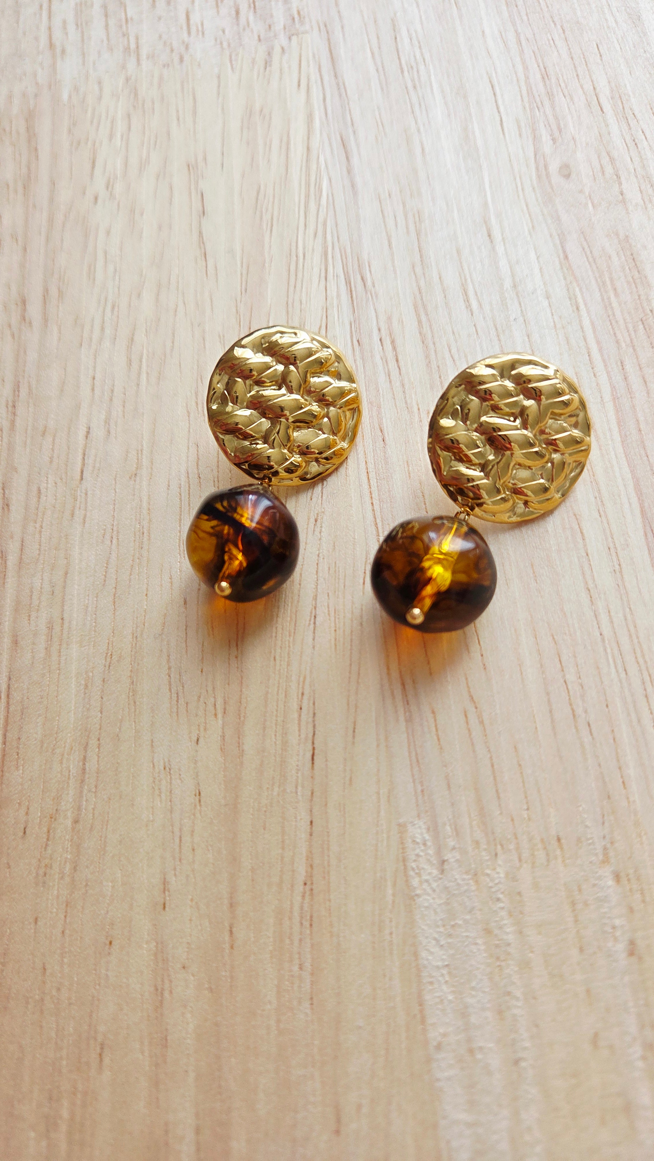 Boucles d'oreilles Colette marron